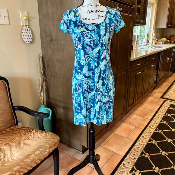 ๐ฅ๐ฅ๐HTF!!!Lilly Pulitzer Blue Lemur Print Dress - NWOT!!๐๐ฅ๐ฅ๐ - Picture 8 of 9